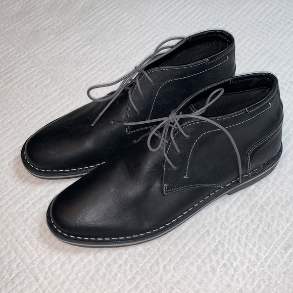 Steve Madden Other - Steve Madden Harken Black Leather Lace Up Chukka Boots, Men’s 9